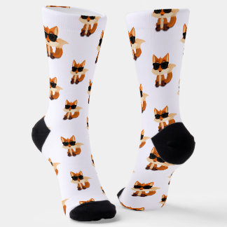 Cute Fox Pattern Woodland Animal Print Sock Design