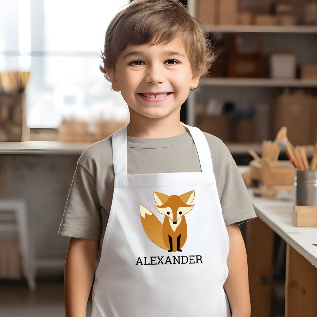 Cute Fox Personalised Kids Apron (Creator Uploaded)