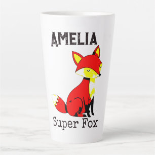 Cute Fox Personalised  Latte Mug