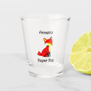 Cute Fox Personalised Shot Glass
