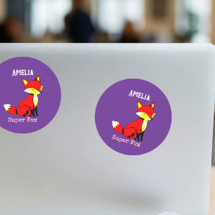 Cute Fox Personalised Sticker
