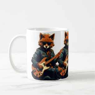 Cute Fox Playing Guitar Foxes Musician Music Coffee Mug