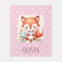 Cute Fox Polka Dot Elegant Personalised