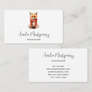 Cute Fox Pup in a Red Scarf Business Card