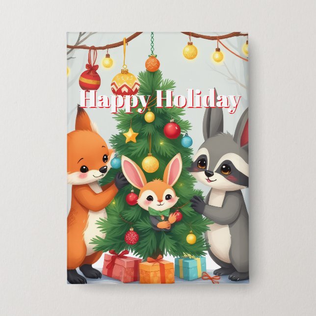  Cute Fox, Racoon, & Bunny Christmas Keepsake (Front)