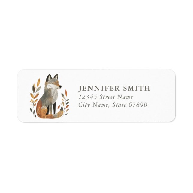 Cute Fox Return Address Labels (Front)