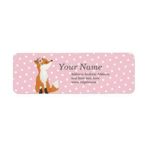 cute fox  return address stickers