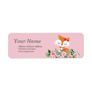cute fox  return address stickers