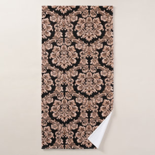 Cute fox seamless pattern, wolf hand drawn forest bath towel