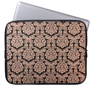 Cute fox seamless pattern, wolf hand drawn forest laptop sleeve