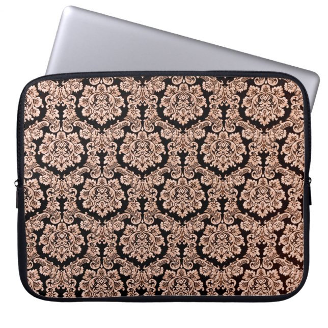 Cute fox seamless pattern, wolf hand drawn forest  laptop sleeve (Front)