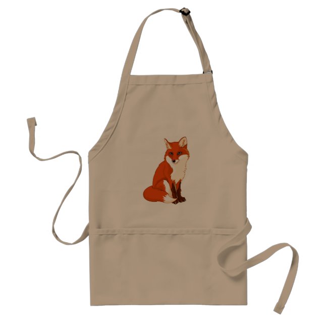 Cute Fox Sitting Apron (Front)