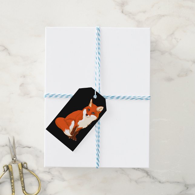 Cute Fox Sitting Custom Gift Tags (Creator Uploaded)