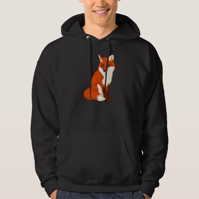 Cute Fox Sitting Mens Hoodie (Front)