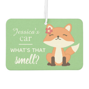 Cute Fox Sniffing the Air Personalised Car Air Freshener