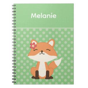 Cute Fox Sniffing the Air Personalised Notebook