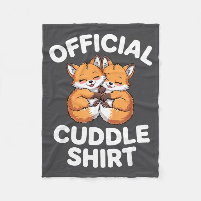 Cute Fox Snuggle Couple This Is My Cuddle  Fleece Blanket (Front)
