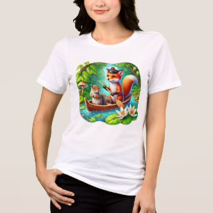 Cute fox squirrel lovers Tri-Blend shirt