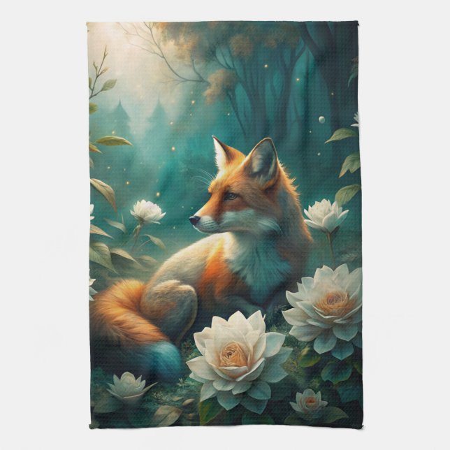 Cute Fox Tea Towel (Vertical)