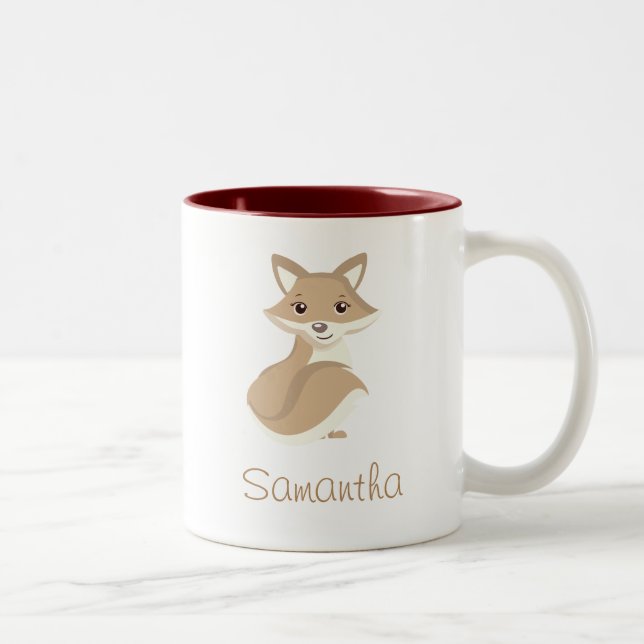 Cute Fox Two-Tone Coffee Mug (Right)