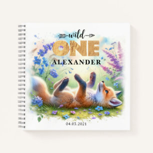Cute Fox Wild One Birthday Guest Book