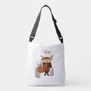 Cute Fox Winter Illustration Crossbody Bag
