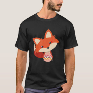 Cute Fox With An Egg Easter , Funny Easter Day 202 T-Shirt