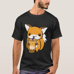 Cute Fox With Bubble Tea T-Shirt