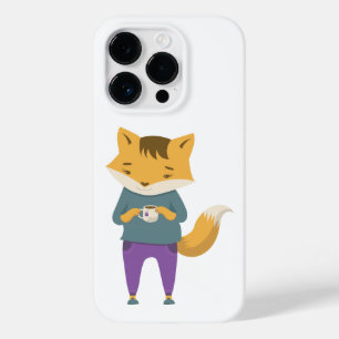Cute fox with cup of tea Case-Mate iPhone 14 pro case