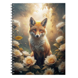 Cute Fox with Flowers Notebook