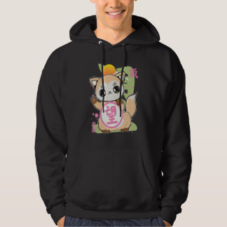 Cute Fox With Hope Kanji And Japanese Aesthetic Hoodie