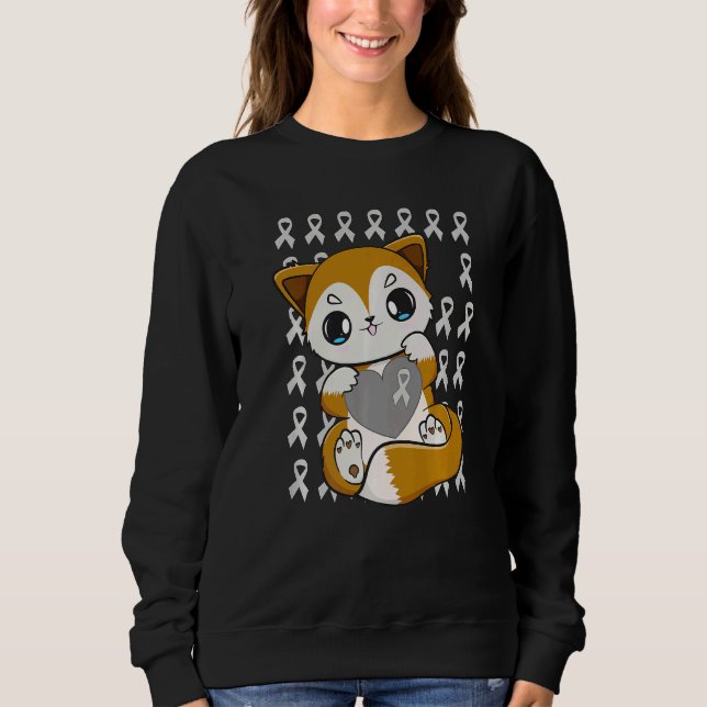 Cute Fox With Ribbon For Dyslexia Awareness   Sweatshirt (Front)