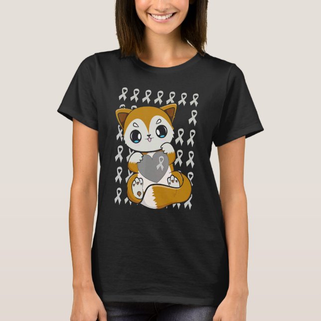Cute Fox With Ribbon For Dyslexia Awareness T-Shirt (Front)