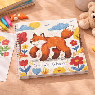 Cute Fox Woodland Animal Kids Sketchbook Notebook
