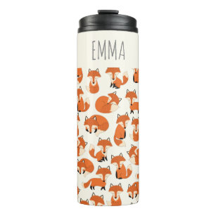 Cute Fox Woodland Autumn Forest Pattern Thermal Tumbler