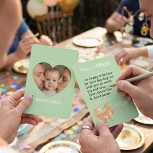 Cute Fox Woodland Heart Photo Message Time Capsule Card