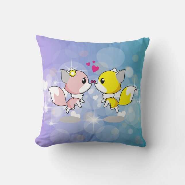 Cute foxes cushion (Front)