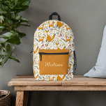 Cute Foxes Custom Name Printed Backpack<br><div class="desc">This cute backpack can be customised in any way you like!</div>