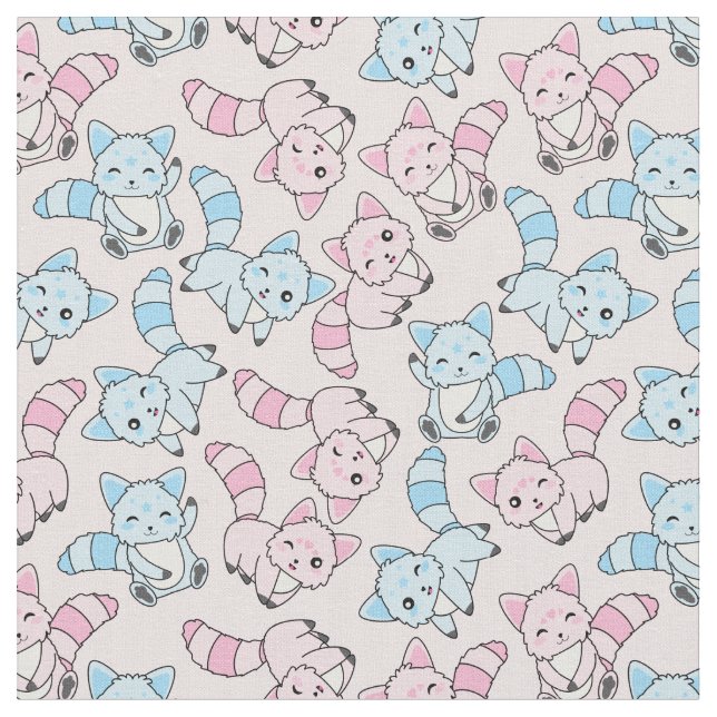 Cute Foxes Fabric (Close Up)