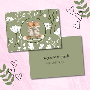 Cute Foxes Friendship Valentine's Day Card