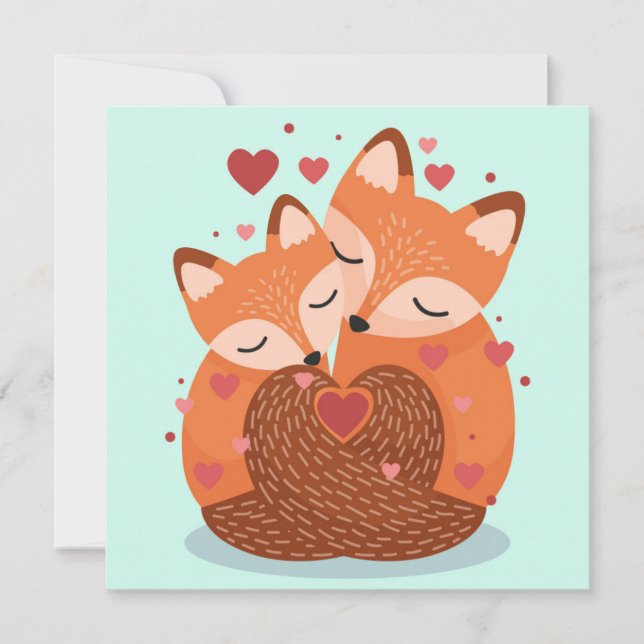 Cute Foxes Holiday Card (Front)