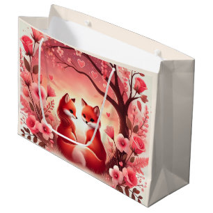 Cute Foxes Large Gift Bag