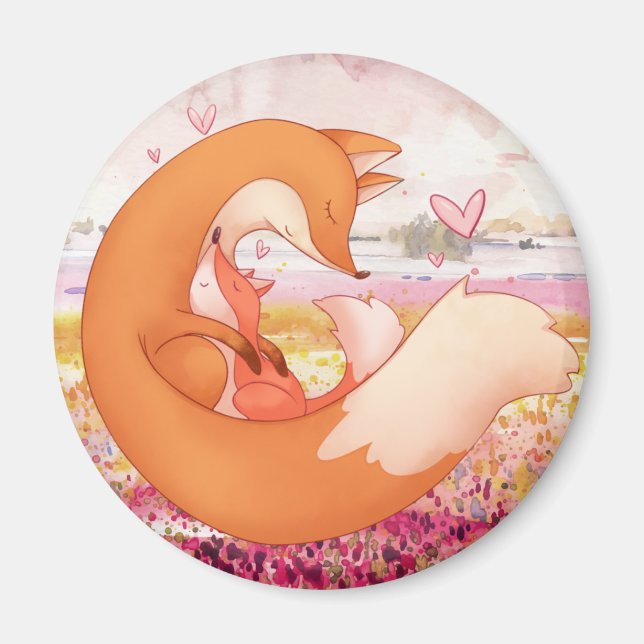 Cute Foxes Magnet (Front)