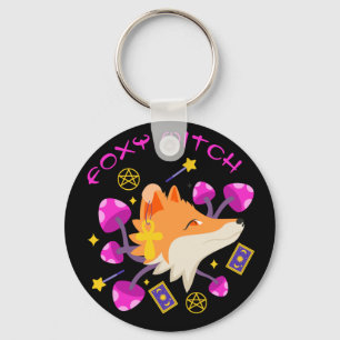 Cute Foxy Witch Magick Fox Witchcraft Key Ring