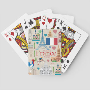 Cute France Icons Playing Cards