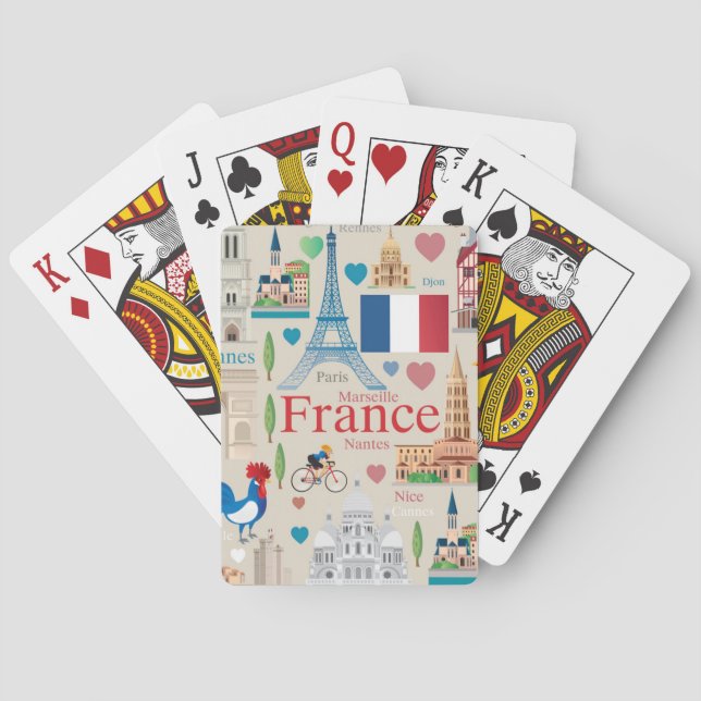 Cute France Icons Playing Cards (Back)