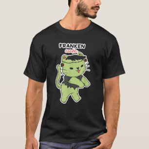 Cute Frankenstein Cat Funny Zombie Kitten T-Shirt