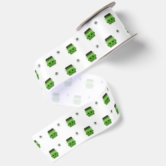 CUTE FRANKENSTEIN HEAD PATTERN SATIN RIBBON