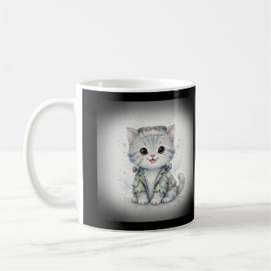 Cute Frankenstein Kitten Halloween Coffee Mug