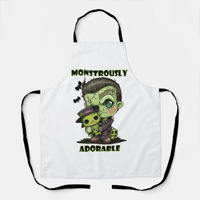  Cute Frankenstein Monster with plushie Apron (Front)